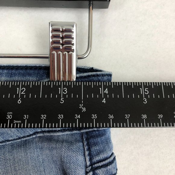 KanCan Women's Size 9/28 Mid Rise Distressed Blue Stretch Denim Skinny Jeans - Picture 5 of 13